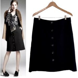 Trina Turk Button Front Black Pencil Skirt Size 6
